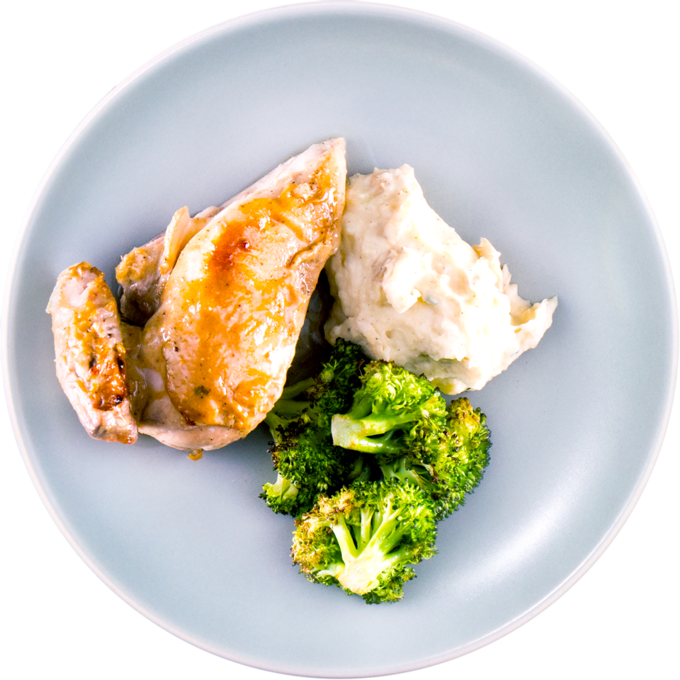 Honey Mustard Chicken with Broccoli and Mashed Potatoes Innit